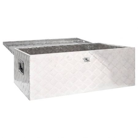 Storage Box Silver 100x55x37 cm Aluminium