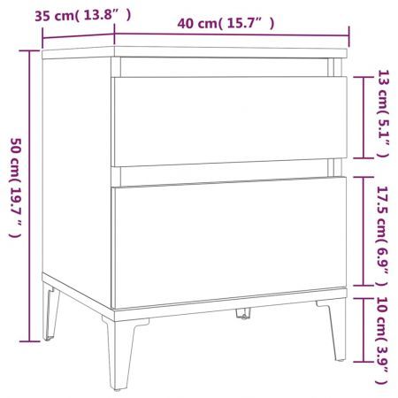 Bedside Cabinet Sonoma Oak 40x35x50 cm