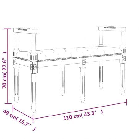 Bench Dark Grey 110x40x70 cm Fabric