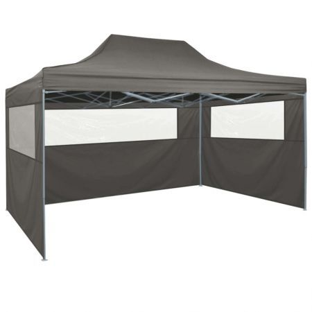 Professional Folding Party Tent with 4 Sidewalls 3x4 m Steel Anthracite