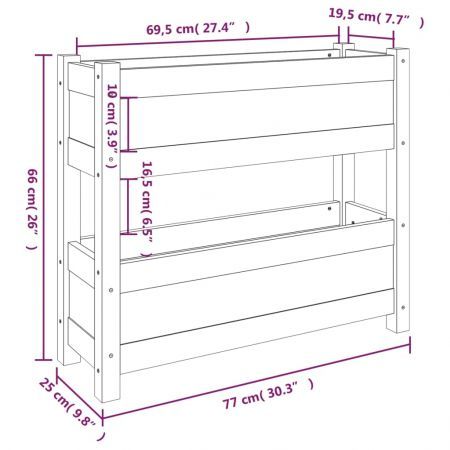 Planter 77x25x66 cm Solid Wood Pine