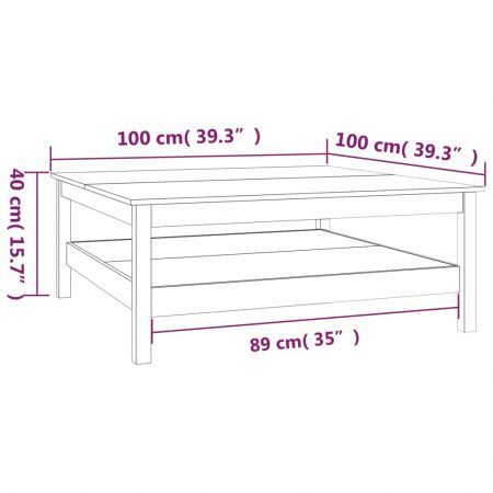 Coffee Table 100x100x40 cm Solid Wood Pine