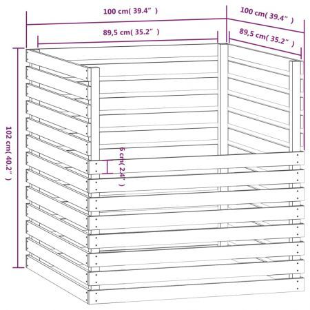 Composter 100x100x102 cm Solid Wood Pine