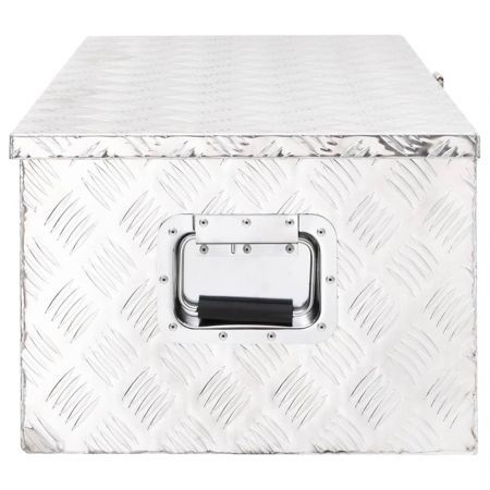 Storage Box Silver 90x47x33.5 cm Aluminium