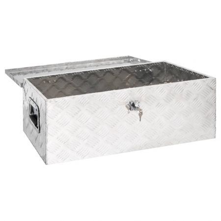 Storage Box Silver 90x47x33.5 cm Aluminium