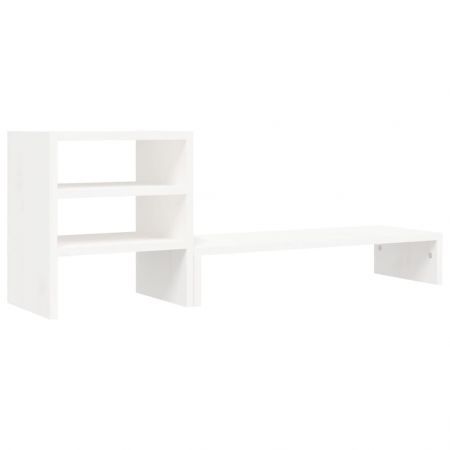 Monitor Stand White 81x20x30 cm Solid Wood Pine