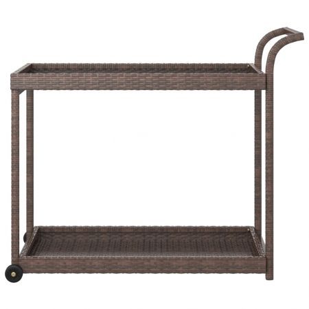 Bar Cart Brown 100x45x83 cm Poly Rattan