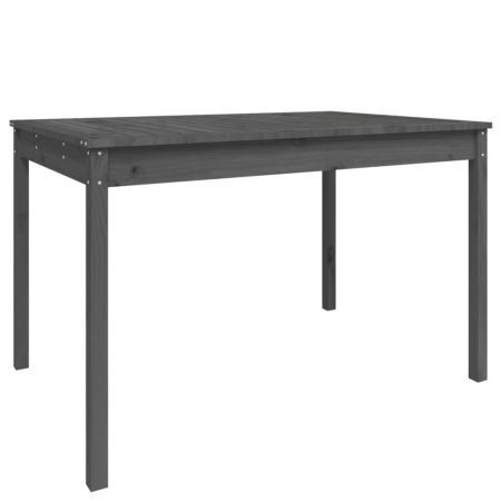 Garden Table Grey 121x82.5x76 cm Solid Wood Pine