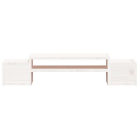 Monitor Stand White 70x27.5x15 cm Solid Wood Pine