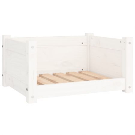 Dog Bed White 55.5x45.5x28 cm Solid Pine Wood