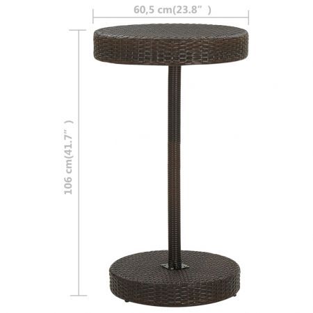 Garden Table Brown 60.5x106 cm Poly Rattan