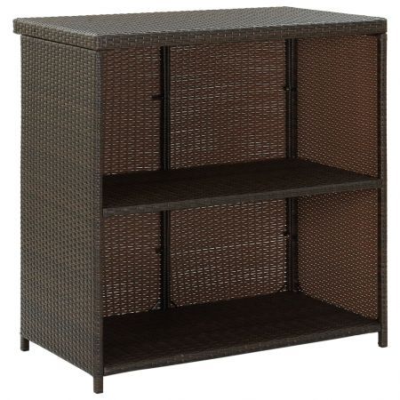 3 Piece Bar Set Poly Rattan Brown