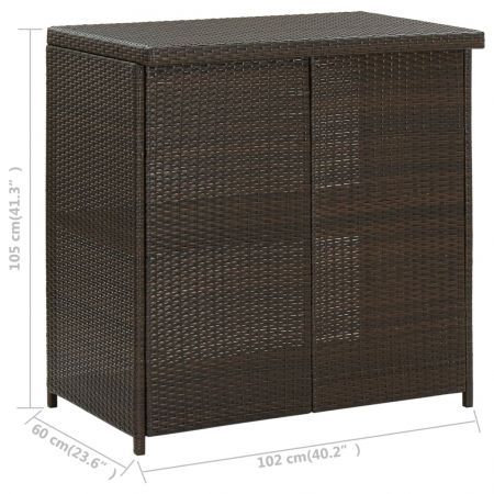 3 Piece Bar Set Poly Rattan Brown