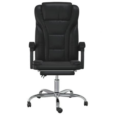 Reclining Office Chair Black Faux Leather