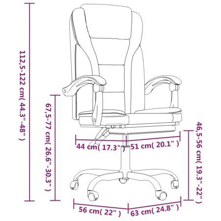 Reclining Office Chair Black Faux Leather