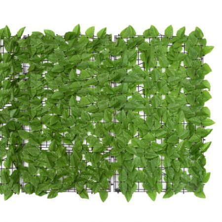 Balcony Screen with Green Leaves 500x100 cm