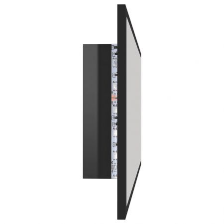 LED Bathroom Mirror High Gloss Black 100x8.5x37 cm Acrylic