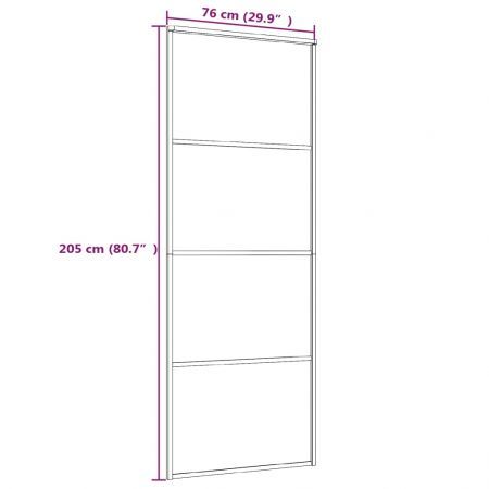 Sliding Door Aluminium and ESG Glass 76x205 cm Black