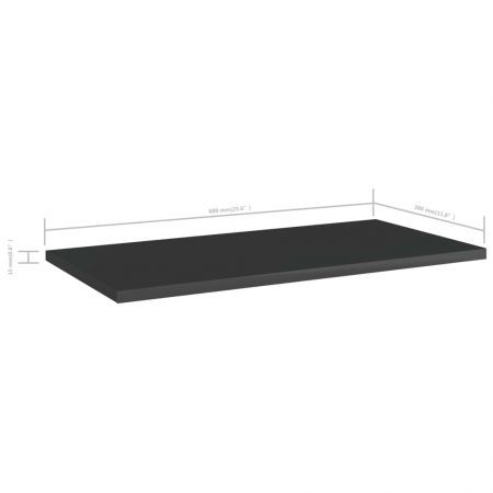 Bookshelf Boards 4 pcs High Gloss Black 60x30x1.5 cm Engineered Wood