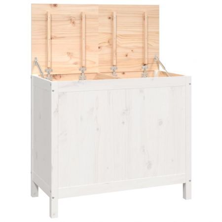 Laundry Box White 88.5x44x76 cm Solid Wood Pine