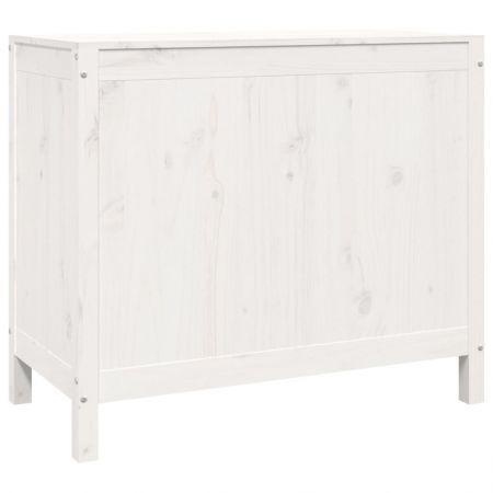 Laundry Box White 88.5x44x76 cm Solid Wood Pine