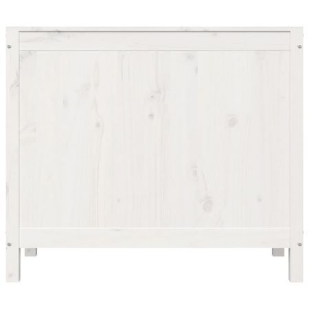 Laundry Box White 88.5x44x76 cm Solid Wood Pine