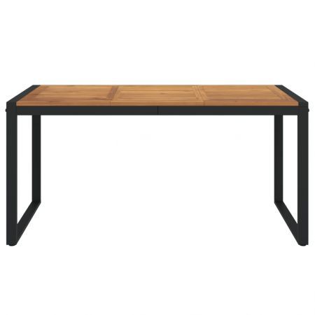 Garden Table with U-shaped Legs 160x80x75 cm Solid Wood Acacia