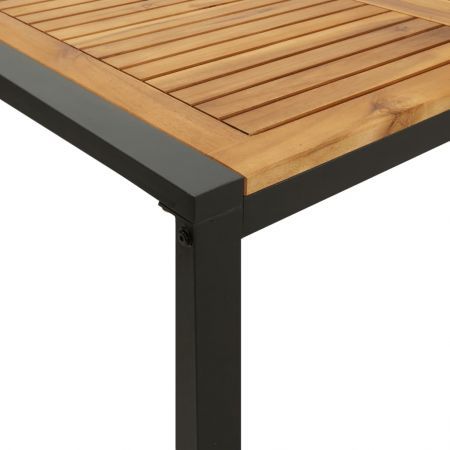 Garden Table with U-shaped Legs 160x80x75 cm Solid Wood Acacia