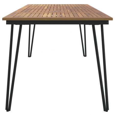 Garden Table with Hairpin Legs 180x90x75 cm Solid Wood Acacia