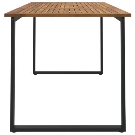 Garden Table with U-shaped Legs 140x80x75 cm Solid Wood Acacia