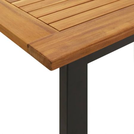 Garden Table with U-shaped Legs 140x80x75 cm Solid Wood Acacia