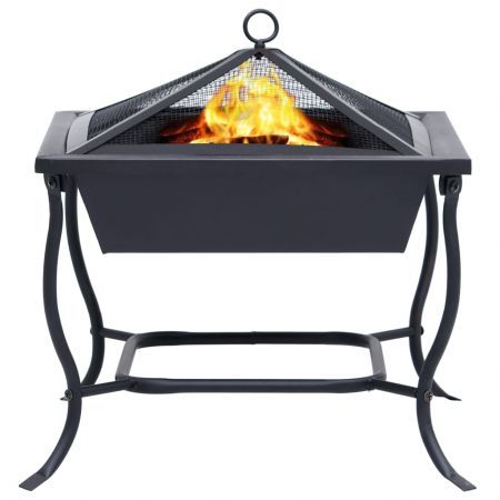 Fire Pit Black 42x42x45 cm Steel