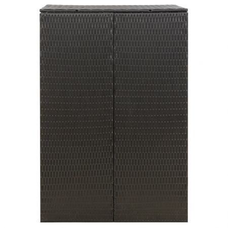 Single Wheelie Bin Shed Black 70x80x117 cm Poly Rattan