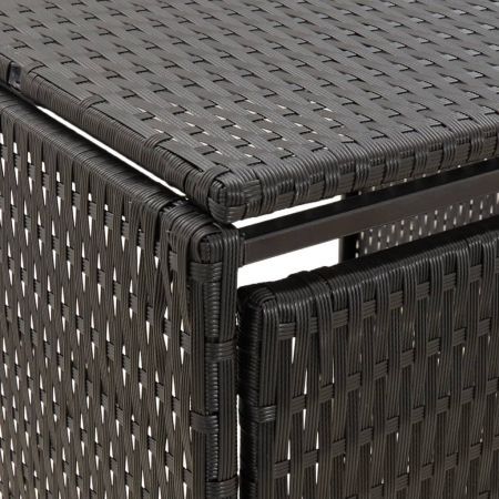 Single Wheelie Bin Shed Black 70x80x117 cm Poly Rattan