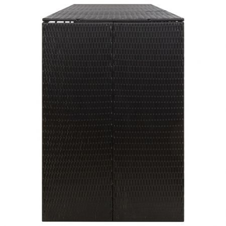 Quadruple Wheelie Bin Shed Black 274x80x117 cm Poly Rattan