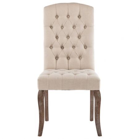 Dining Chairs 2 pcs Beige Linen-Look Fabric