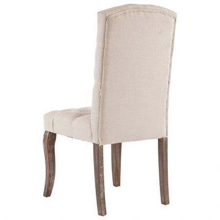 Dining Chairs 2 pcs Beige Linen-Look Fabric