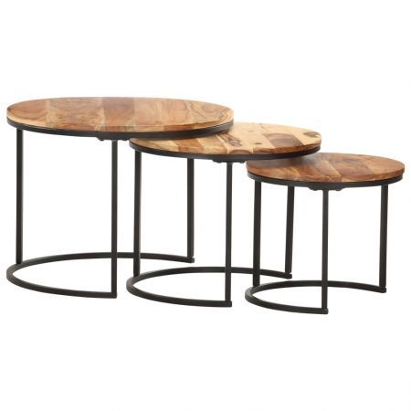 Nesting Tables 3 pcs Solid Wood Acacia