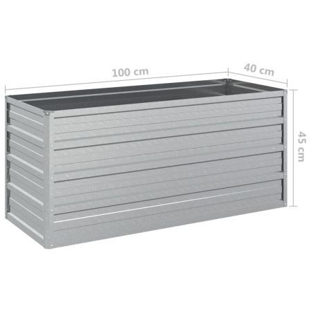 Garden Raised Bed 100x40x45 cm Galvanized Steel Silver