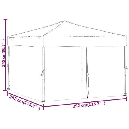 Folding Party Tent with Sidewalls Anthracite 3x3 m