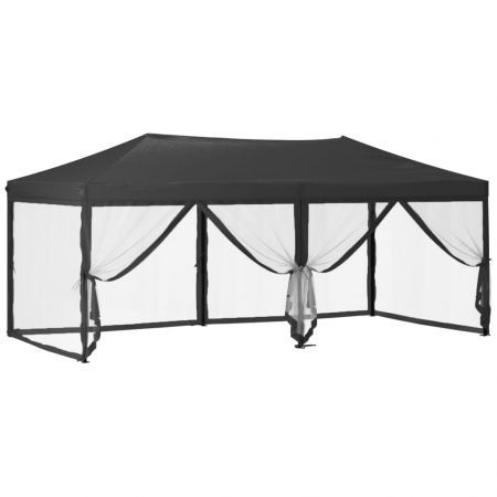 Folding Party Tent with Sidewalls Anthracite 3x6 m