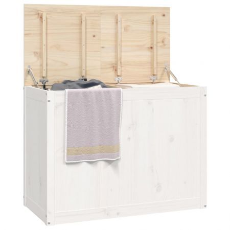 Laundry Box White 88.5x44x66 cm Solid Wood Pine