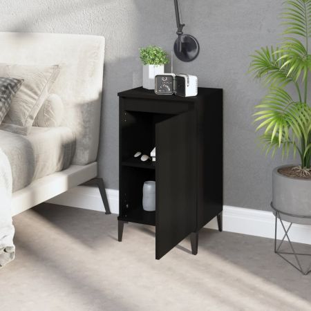 Bedside Cabinet Black 40x35x70 cm Engineered Wood