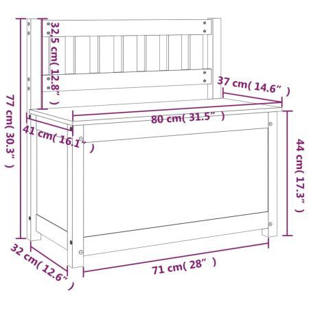 Bench 80x41x77 cm Solid Wood Pine