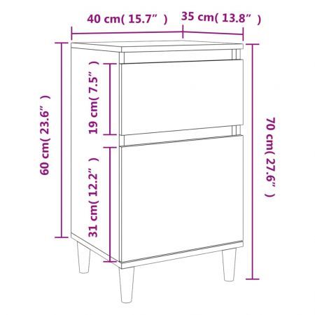 Bedside Cabinets 2 pcs Black 40x35x70 cm