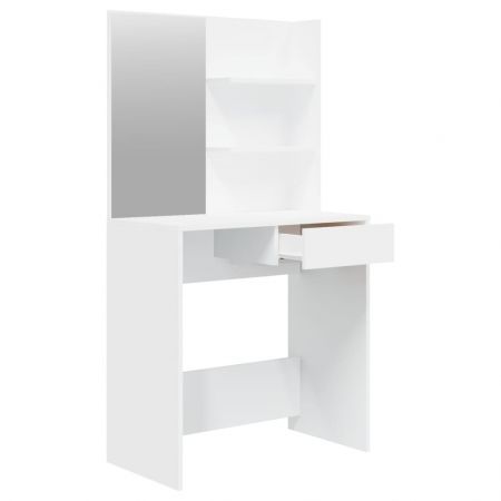 Dressing Table with Mirror White 74.5x40x141 cm