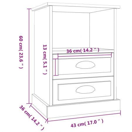 Bedside Cabinets 2 pcs White 43x36x60 cm