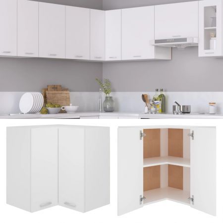 Hanging Corner Cabinet White 57x57x60 cm Engineered Wood