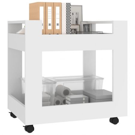 Desk Trolley White 60x45x60 cm Engineered Wood