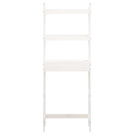 Toilet Rack White 63x26x171 cm Solid Wood Pine